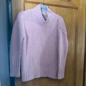 Women's Pink Chenille Turtleneck Sweater